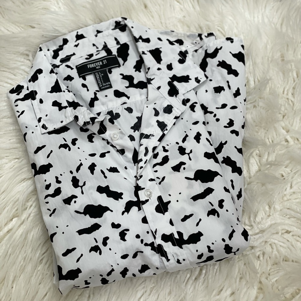 Mens printed button up shirt